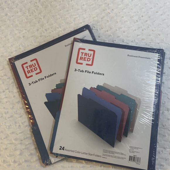NWT TRURED 3 Tab File Folders 24 Assorted Colors - Picture 4 of 4